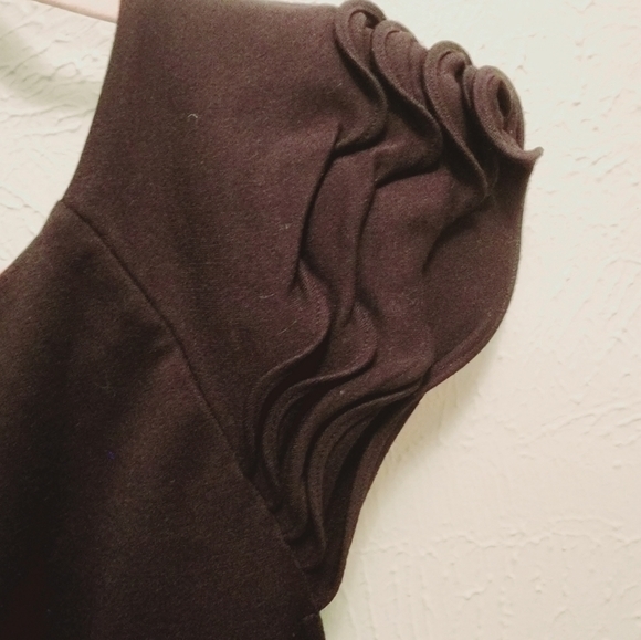 Black MNG by Mango dress with Ruffle shoulders size XL - Picture 6 of 8